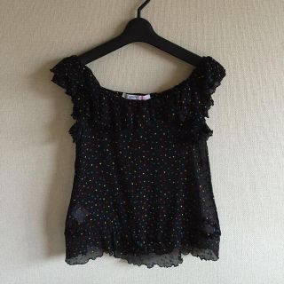 エマニュエルウンガロ(emanuel ungaro)のウンガロ♡マルチドットの黒色トップス(シャツ/ブラウス(半袖/袖なし))