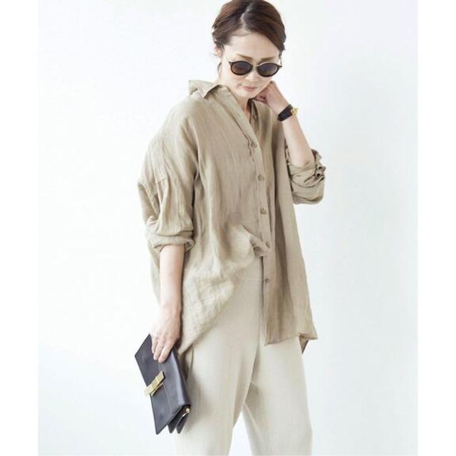 ベージュサイズDeuxieme Classe WIDE LINEN シャツ・新品・ベージュ