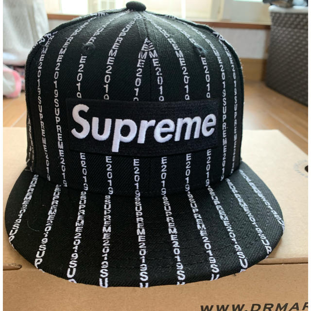 SUPREME×New Era Text Stripe New Era cap