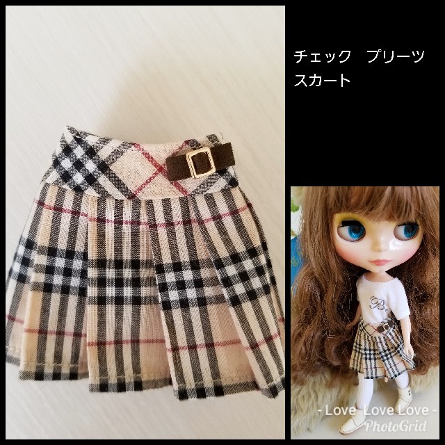 タータンチェック プリーツスカート ブライスアウトフィット リカちゃんの通販 by moko1207's shop｜ラクマ