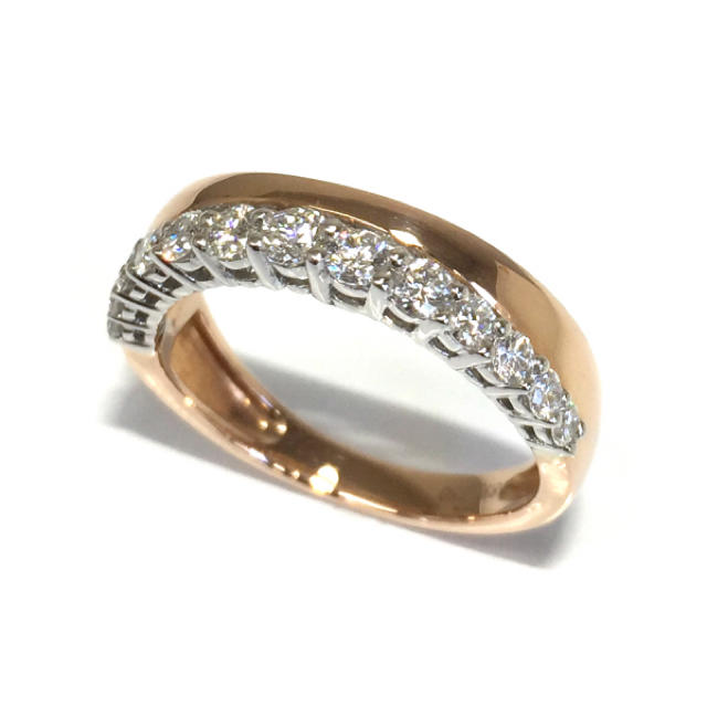 【返品不可】 ホワイトゴールド ピンクゴールド K18 18金 ダイヤ リング ダイヤモンド リング(指輪)