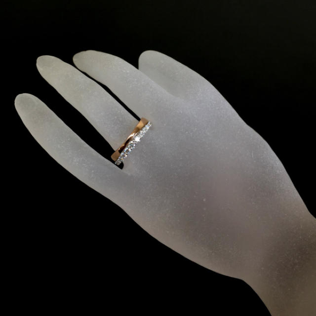 18金 K18 ピンクゴールド ホワイトゴールド ダイヤ ダイヤモンド リング レディースのアクセサリー(リング(指輪))の商品写真