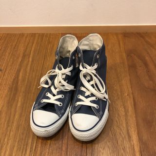 コンバース(CONVERSE)のコンバース ハイカット スニーカー ブルー 25.5 未使用品に近い(スニーカー)