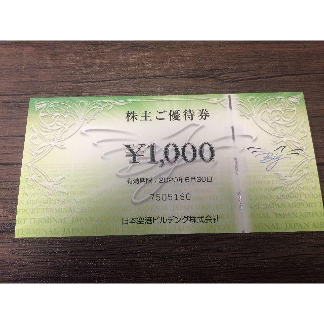 チケット送込　日本空港ビルデング　株主優待　お買物10%割引券5枚＋１０００円券セット