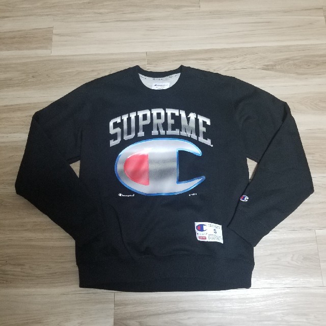 Supreme×Champion 2013AW Script Crewneck シュプリーム×チャンピオン スクリプトクルーネックスウェット トレーナー 総柄ロゴ グレー サイズL【221126】【-A】【me04】