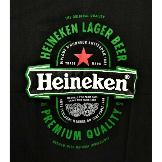 Heineken★ハイネケン★ジョークTシャツ★ブラック★XＬ★黒★綿100★ メンズのトップス(Tシャツ/カットソー(半袖/袖なし))の商品写真