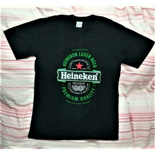 Heineken★ハイネケン★ジョークTシャツ★ブラック★XＬ★黒★綿100★ メンズのトップス(Tシャツ/カットソー(半袖/袖なし))の商品写真