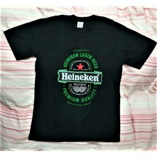 Heineken★ハイネケン★ジョークTシャツ★ブラック★XＬ★黒★綿100★(Tシャツ/カットソー(半袖/袖なし))