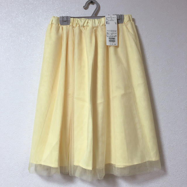 チュールギャザー スカート レディースのスカート(ひざ丈スカート)の商品写真