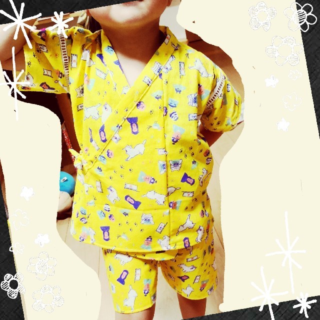 甚平　ハンドメイド キッズ/ベビー/マタニティのキッズ服男の子用(90cm~)(甚平/浴衣)の商品写真