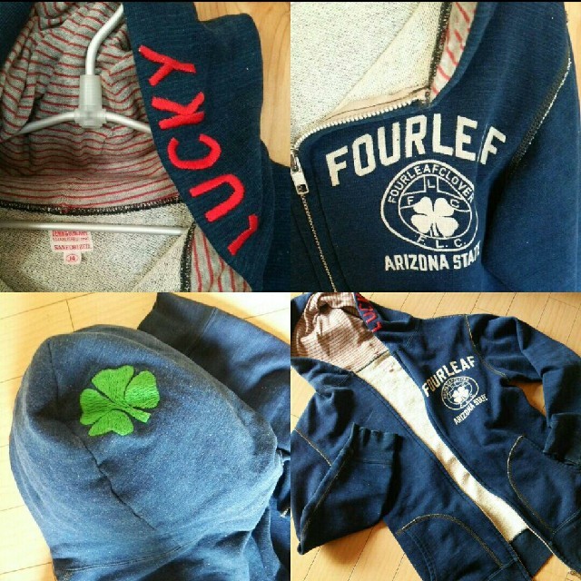 DENIM DUNGAREE(デニムダンガリー)のデニム&ダンガリー luckyfourleaf ネップ入刺繍パーカー レディースのトップス(パーカー)の商品写真