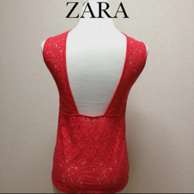 ZARA(ザラ)の再出品‼レースノースリーブ レディースのトップス(カットソー(半袖/袖なし))の商品写真