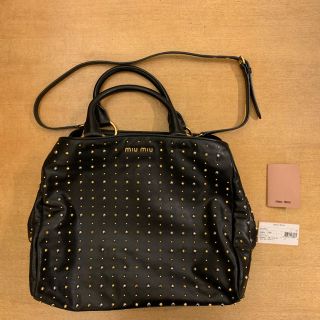 MIUMIU ショルダートート ブラウン スタッズ&パンチング ミュウミュウ