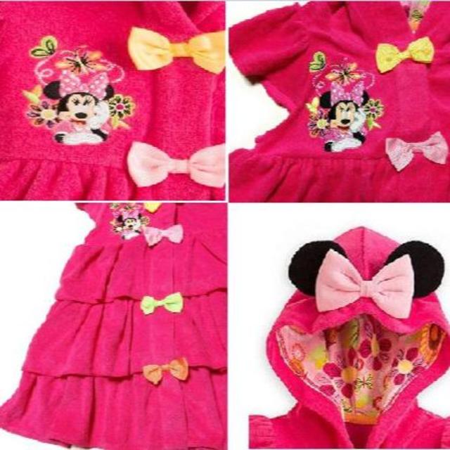 Disney(ディズニー)のミニーマウス パーカー ワンピース 90cm 水着の上に羽織るもの キッズ/ベビー/マタニティのキッズ服女の子用(90cm~)(その他)の商品写真