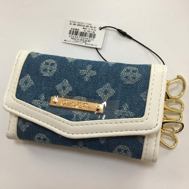 CECIL McBEE(セシルマクビー)の新品 セシルマクビー デニムジャガード キーケース ブルー レディースのファッション小物(キーケース)の商品写真