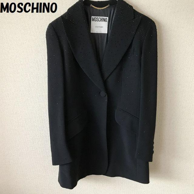 【人気】MOSCHINO/モスキーノ スタッズ ジャケット ブラック イタリア製