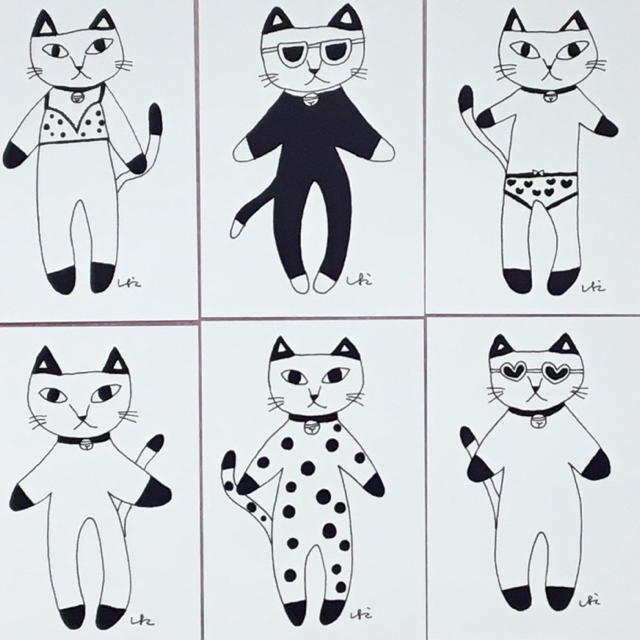 猫 モノクロおしゃれ ポストカード6枚セットの通販 By Shiokocat S Shop ラクマ