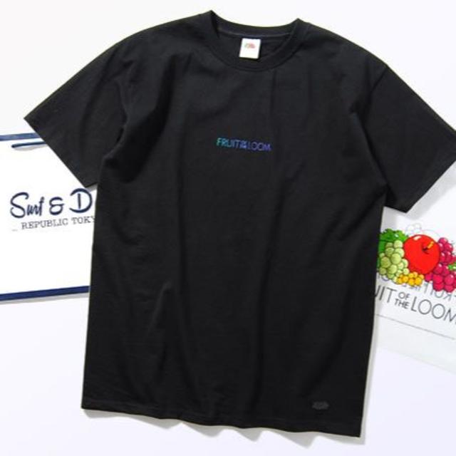 Ron Herman(ロンハーマン)のFruit Of The Loom グラデーション ロゴTシャツ 黒L メンズのトップス(Tシャツ/カットソー(半袖/袖なし))の商品写真