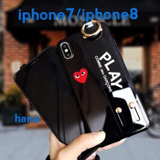 コムデギャルソン(COMME des GARCONS)のギャルソン ♡ iphoneケース 7/8 リング ベルト 付き 黒(iPhoneケース)