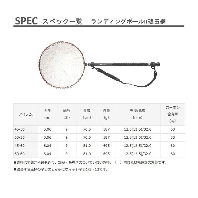 ダイワ(Daiwa) 玉網(タモ) ランディングポール 2 磯玉網 45-60 - その他