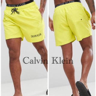 カルバンクライン(Calvin Klein)の新品未使用 CK 水着 イエロー Sサイズ(水着)
