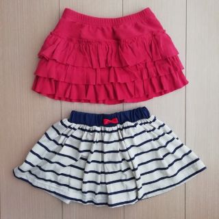 ベビーギャップ(babyGAP)のベビーギャップ フリルスカート マリンボーダースカート2枚セット(スカート)