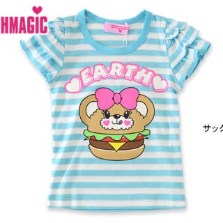 アースマジック(EARTHMAGIC)のアースマジック ハンバーガーマフィーボーダーＴシャツ 90cm(Tシャツ/カットソー)