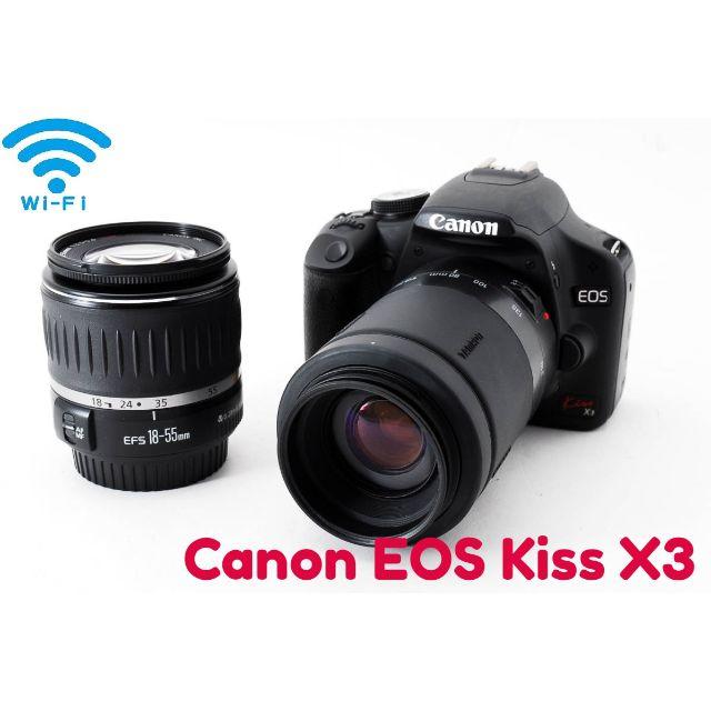 ❤️Wi-Fi SD付 一眼レフ Canon kiss X3 Wズームセット❤️