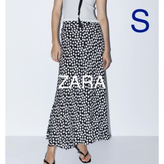 ザラ(ZARA)の【タグ付き新品】ザラ ドットプリント ロングスカート S(ロングスカート)