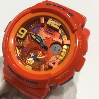 ベビージー(Baby-G)のカシオ BABY-G BGA-190 オレンジ ビーチトラベラー 美品 電池新品(腕時計)