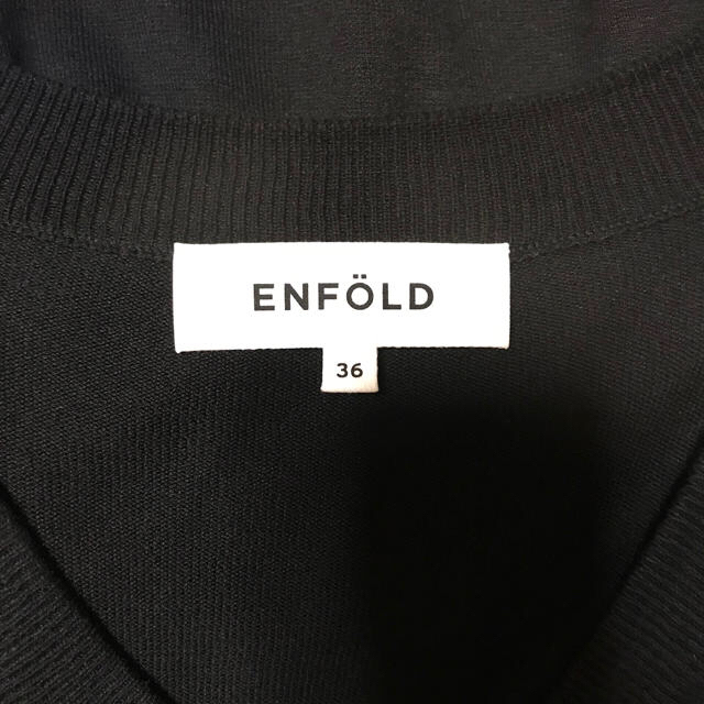 ENFOLD(エンフォルド)のyoko0193様専用【ENFOLD】シルクコットンＶネックワイドＰＯ ブラック レディースのトップス(ニット/セーター)の商品写真