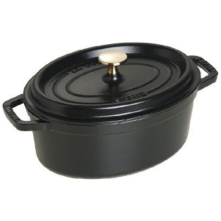 ストウブ(STAUB)の★staub★ストウブ★ココットオーバルブラック★小さめ両手ホーロー鍋★IH対応(調理道具/製菓道具)