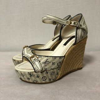 美品】ルイ・ヴィトン ウェッジソール ピンク サンダル 靴 サンダル