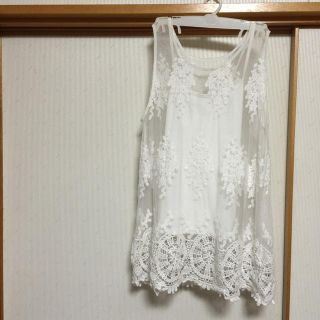 セシルマクビー(CECIL McBEE)の【美品】白のレース タンクトップ(タンクトップ)