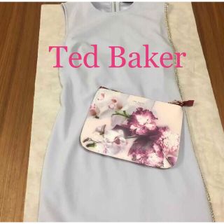 テッドベイカー(TED BAKER)の新品未使用♡英国 Ted Baker テッドベイカー ワンピース ライトブルー♡(ひざ丈ワンピース)