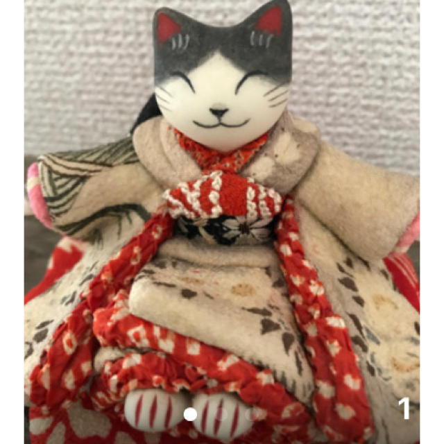 値下人形作家 松本浩子さんの招き猫 ネコ ねこ 粘土 ハンドメイドのぬいぐるみ/人形(人形)の商品写真