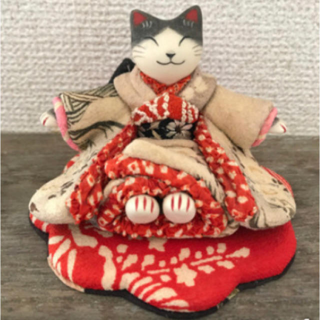 値下人形作家 松本浩子さんの招き猫 ネコ ねこ 粘土 ハンドメイドのぬいぐるみ/人形(人形)の商品写真