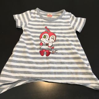 アンパンマン(アンパンマン)のドキンちゃん Tシャツ 灰色縞模様(Tシャツ/カットソー)