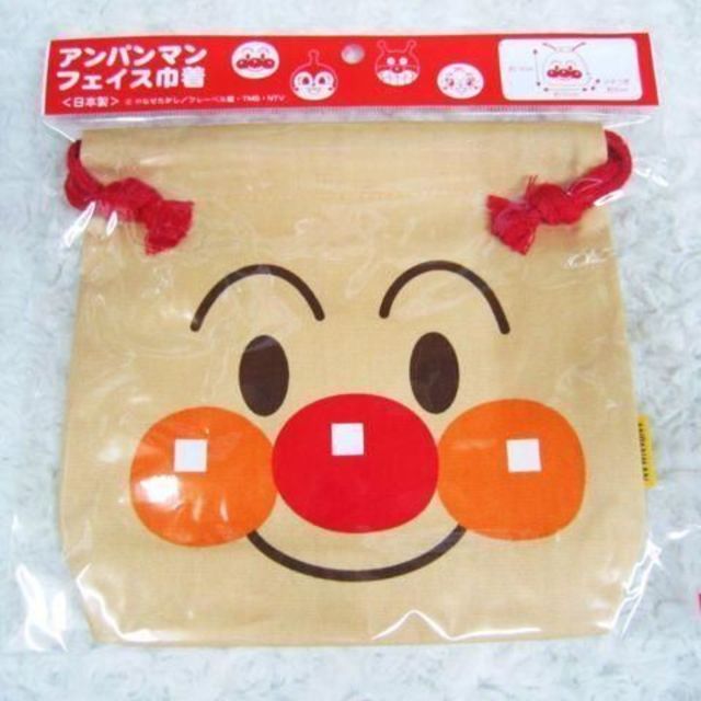 アンパンマン(アンパンマン)の【akira様専用】アンパンマンシリーズ★マチ付き フェイス巾着★バイキンマン キッズ/ベビー/マタニティのこども用バッグ(ランチボックス巾着)の商品写真