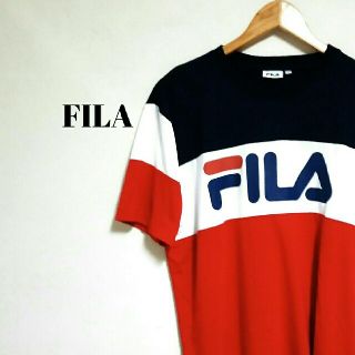 フィラ(FILA)のトレンド☆ ビッグシルエットフィラ Tシャツ デカロゴ メンズ(Tシャツ/カットソー(半袖/袖なし))