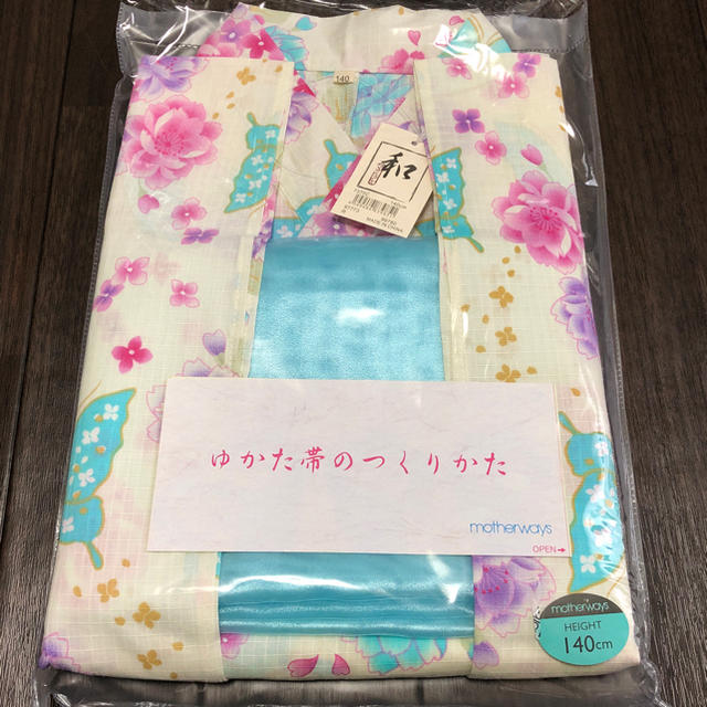 motherways(マザウェイズ)のマザウェイズ 女の子 浴衣 140 新品未使用 キッズ/ベビー/マタニティのキッズ服女の子用(90cm~)(甚平/浴衣)の商品写真