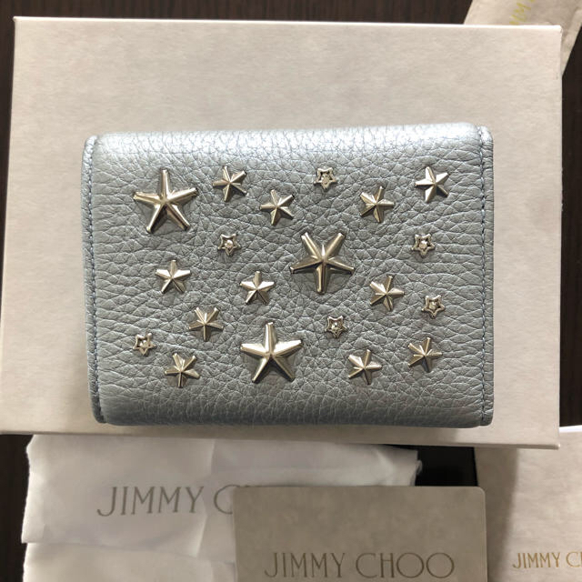 JIMMY CHOO(ジミーチュウ)の【専用】JIMMY CHOO新品大人気コンパクト財布 NEMO アイスブルー  レディースのファッション小物(財布)の商品写真