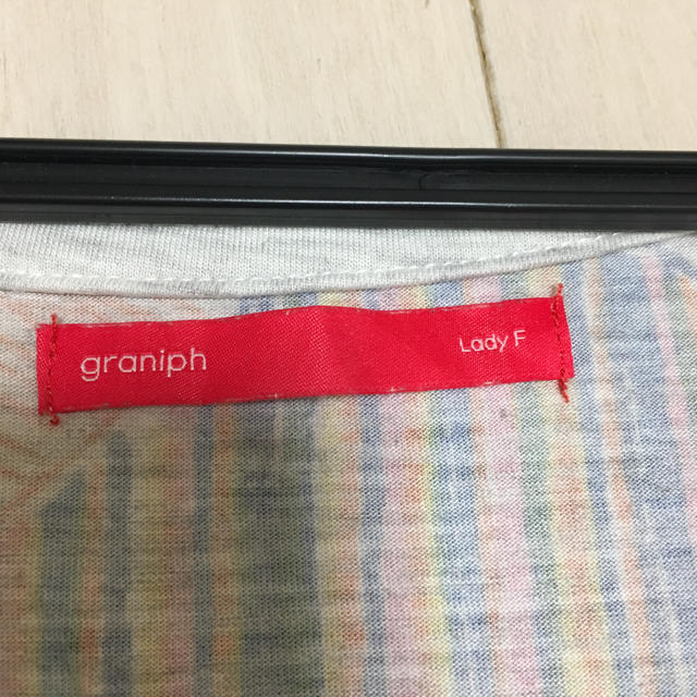 Design Tshirts Store graniph(グラニフ)のグラニフ】Tシャツワンピ  青と赤の模様 レディースのトップス(Tシャツ(半袖/袖なし))の商品写真