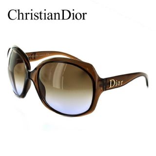 ディオール(Dior)のディオール サングラス グロッシー ブラウン UVカット ロゴ入り 大きめ 人気(サングラス/メガネ)