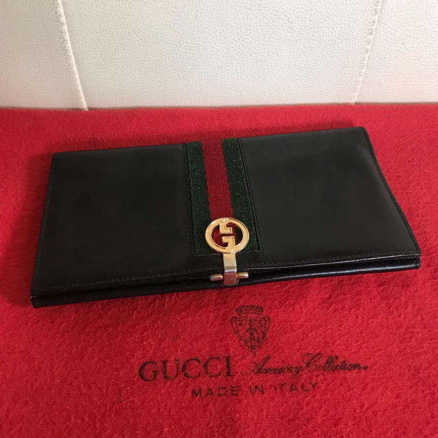 Gucci - 美品 GUCCI オールド グッチ シェリーライン レザー 長 財布 ブラックの通販 by Safari｜グッチならラクマ