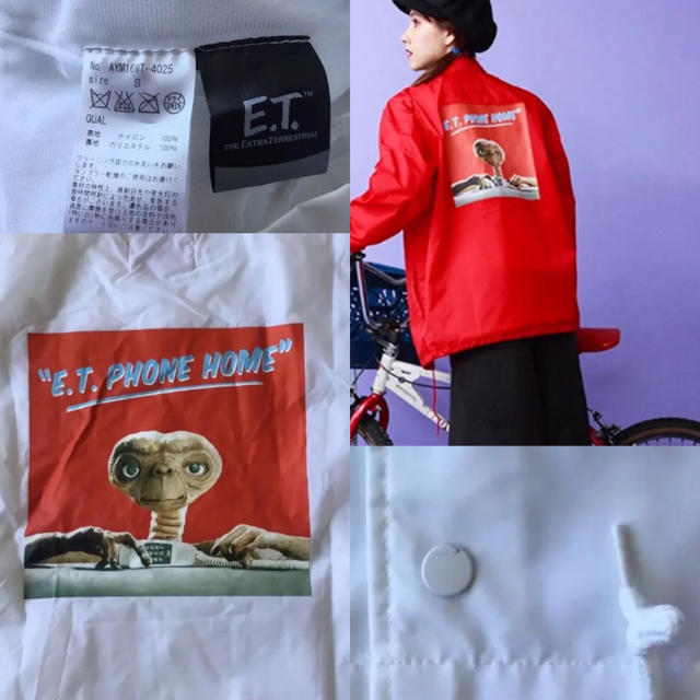 Aymmy in the batty girls(エイミーインザバッティーガール)のE.T.×Aymmy エイミーナイロンコーチジャケット サイズS フォトプリント レディースのジャケット/アウター(ナイロンジャケット)の商品写真