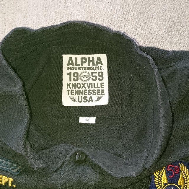 ALPHA INDUSTRIES(アルファインダストリーズ)の大きいサイズ ALPHA 半袖 ポロシャツ 4L レディースのトップス(Tシャツ(半袖/袖なし))の商品写真