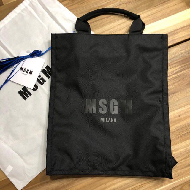 MSGM - 新品 MSGM トートバッグ 黒 ブランド ナイロン 生地 バッグ ロゴ トートの通販 by JACK_IN｜エムエスジイエムならラクマ