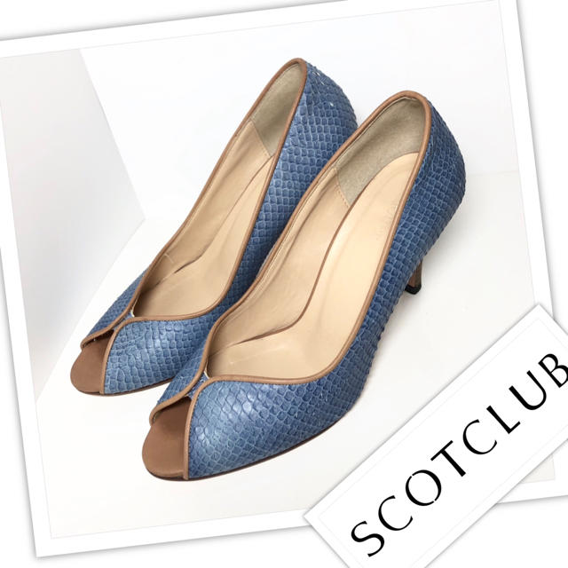 SCOT CLUB(スコットクラブ)の【スコットクラブ購入】オープントゥパンプス/パンプス/ブルー(青)36/23cm レディースの靴/シューズ(ハイヒール/パンプス)の商品写真