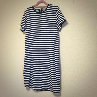 ザラ(ZARA)のZARA ボーダーワンピ M(ひざ丈ワンピース)